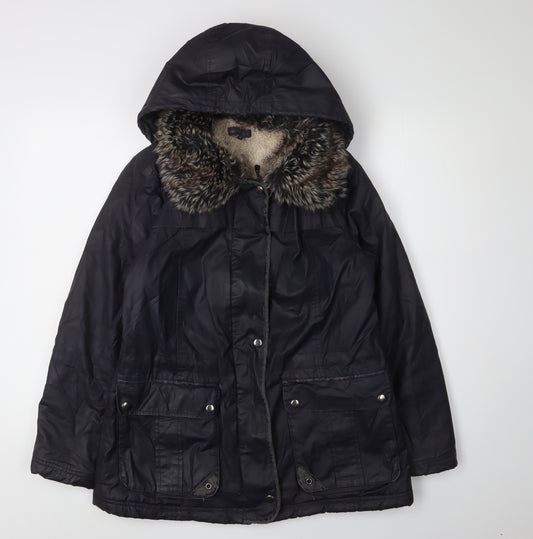 Marks and Spencer Women's Black Petite Parka Coat 12