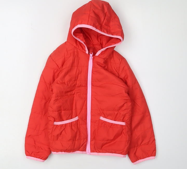 Marks and Spencer Red Girls Puffer Jacket 6-7 Years