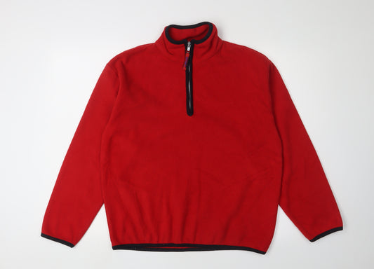 Accent on Sport Men's Red Fleece 1/4 Zip Sweatshirt M