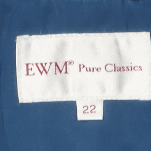 EWM Women's Blue Hooded Parka Jacket Size 22