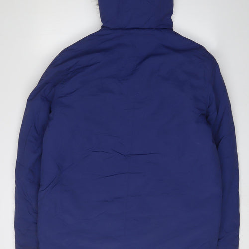 Brave Soul Unisex Blue Parka, Size L, Hooded Autumn Jacket