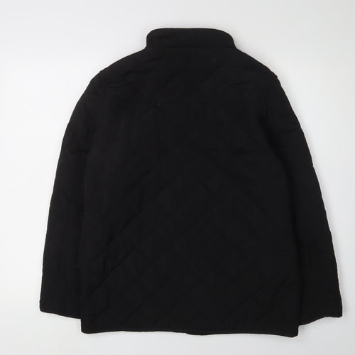 Firetrap Boys Black Quilted Jacket 13 Yrs Snap Closure