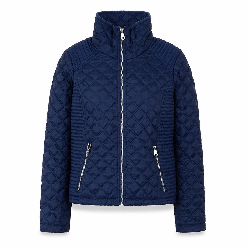 Front view of Marc New York Women's Blue Quilted Jacket S, Casual Style
