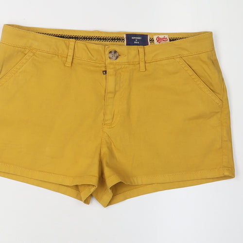 Superdry Women's Yellow Chino Shorts Size 10