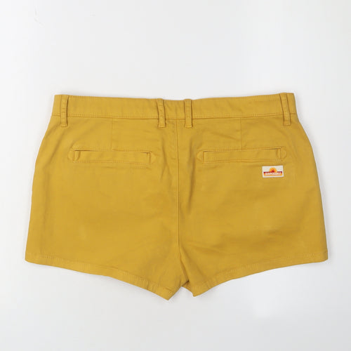 Superdry Women's Yellow Chino Shorts Size 10