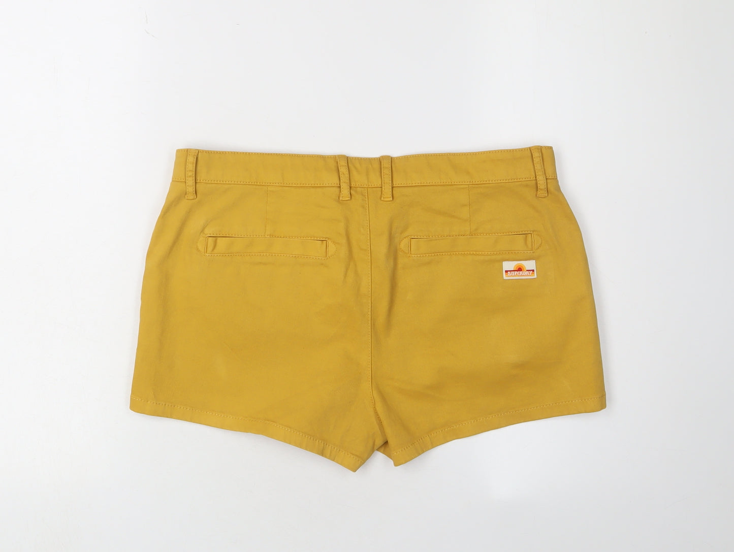 Superdry Women's Yellow Chino Shorts Size 10