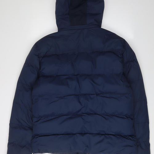 Dissident Blue Puffer Jacket, Men's Large, Hooded, Winter Casual