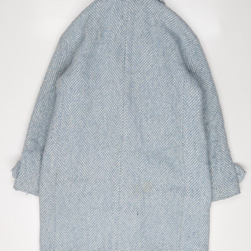 Hobbs Women's Blue Tweed Overcoat Size 8