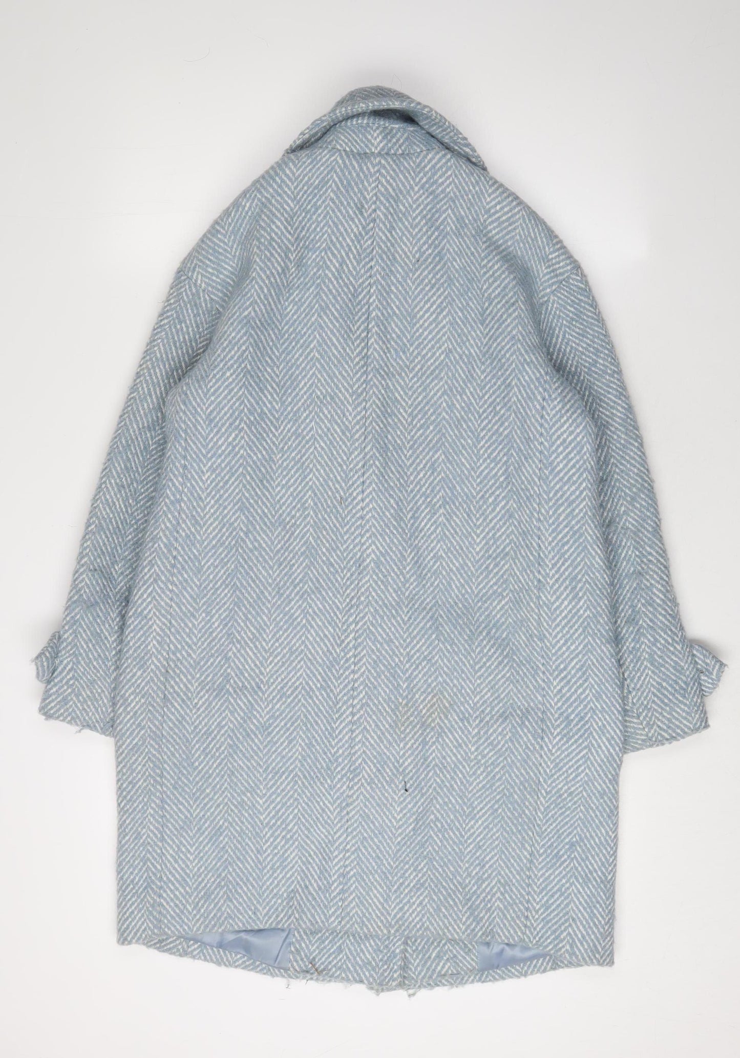 Hobbs Women's Blue Tweed Overcoat Size 8