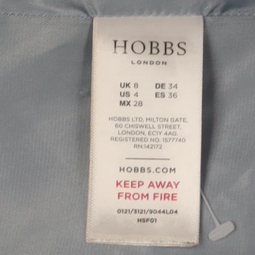 Hobbs Women's Blue Tweed Overcoat Size 8