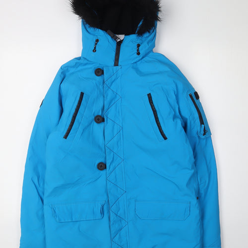 Next Boys Blue Long Hooded Parka 12 Years
