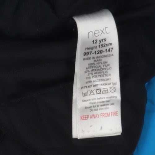 Next Boys Blue Long Hooded Parka 12 Years