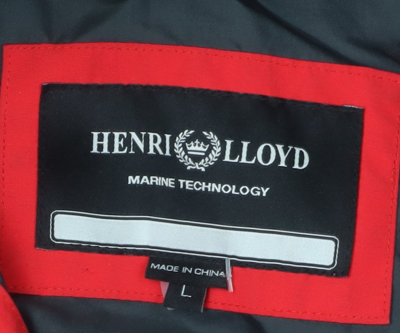 Henri Lloyd Men's Red Waterproof Jacket L - Rain Coat