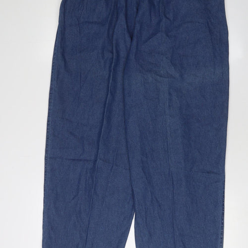 Cotton Traders Women's Blue Wide-Leg Jeans, Size 38