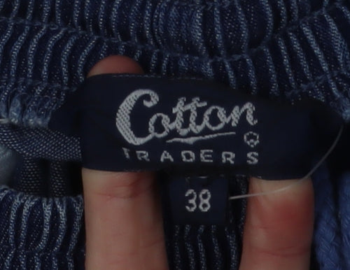 Cotton Traders Women's Blue Wide-Leg Jeans, Size 38