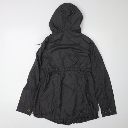 Mamas & Papas Women's Black Check Parka Jacket Size 8