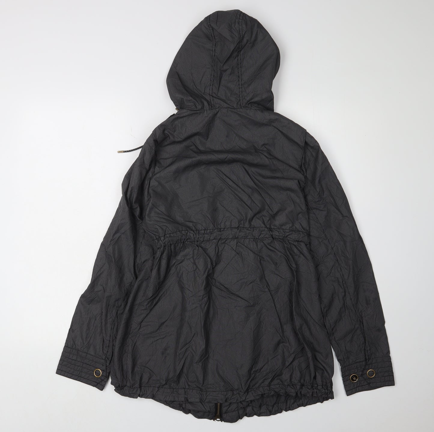 Mamas & Papas Women's Black Check Parka Jacket Size 8