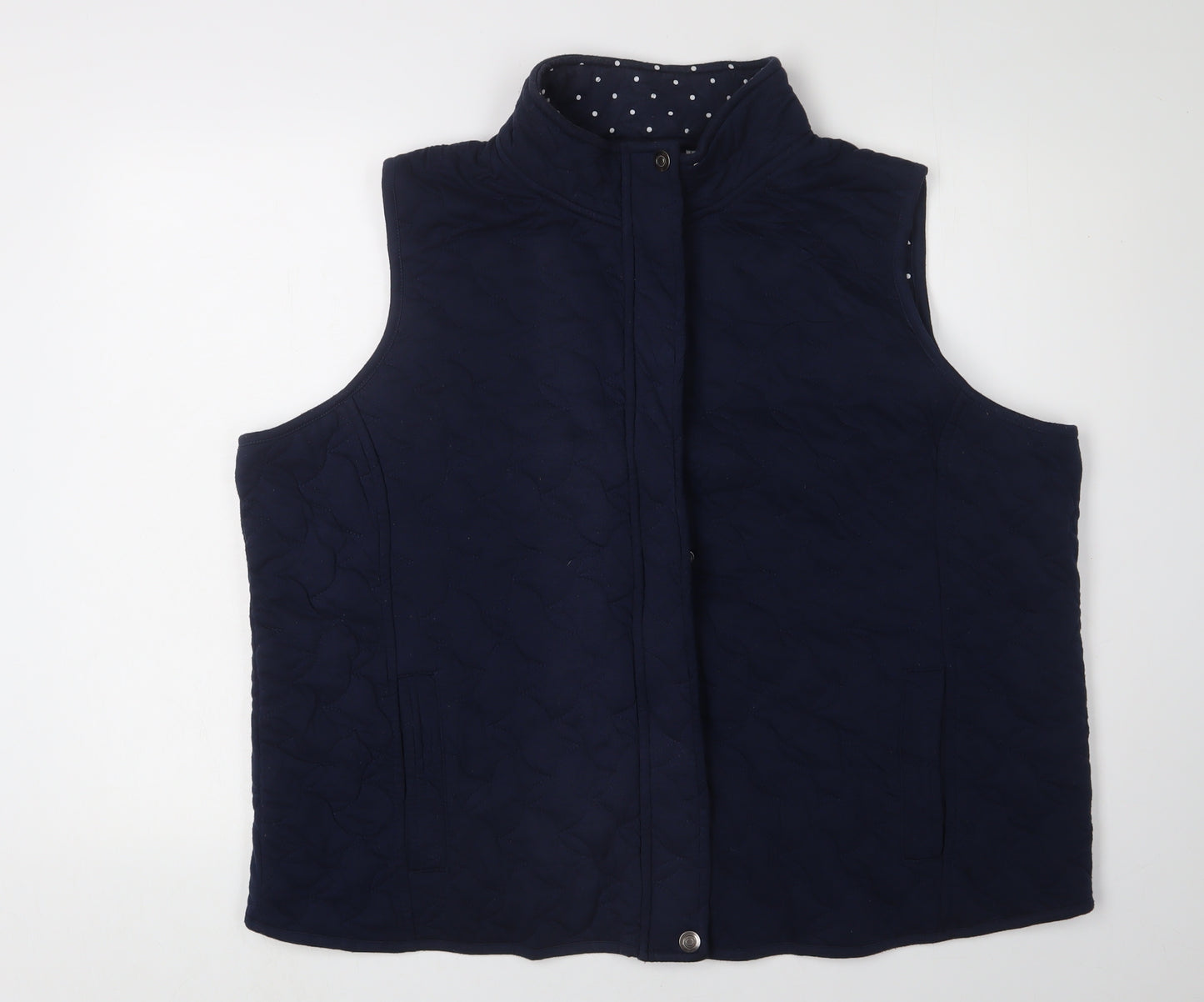 Bonmarche Women's Blue Quilted Waistcoat Size 24
