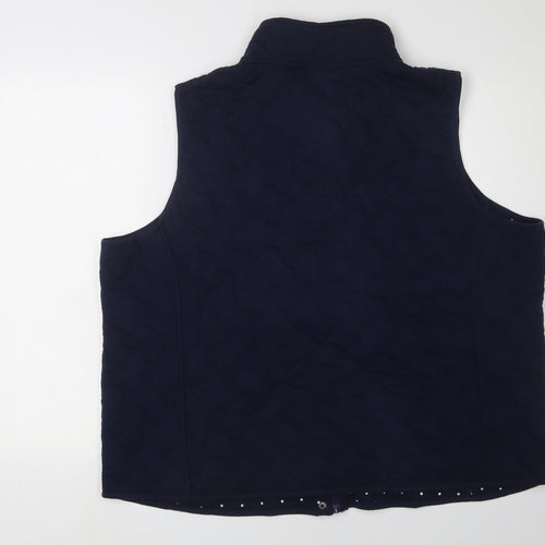 Bonmarche Women's Blue Quilted Waistcoat Size 24