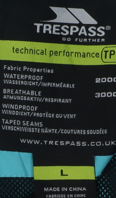 Trespass Women's Blue Waterproof Rain Coat Jacket L