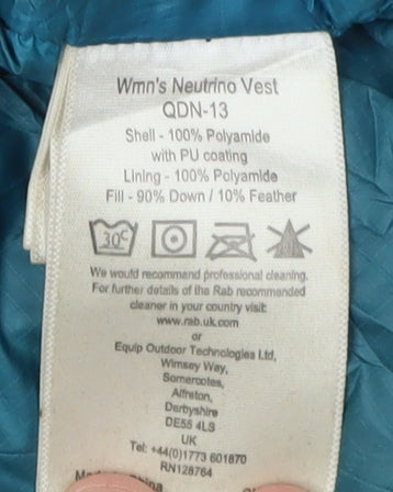 Rab Women's Black Puffer Vest Size 8 – Lightweight & Warm