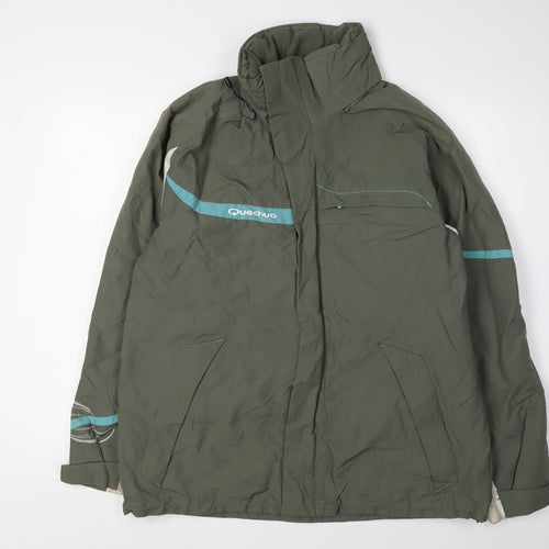 Quechua Men's Green Parka Jacket, M, Full Zip