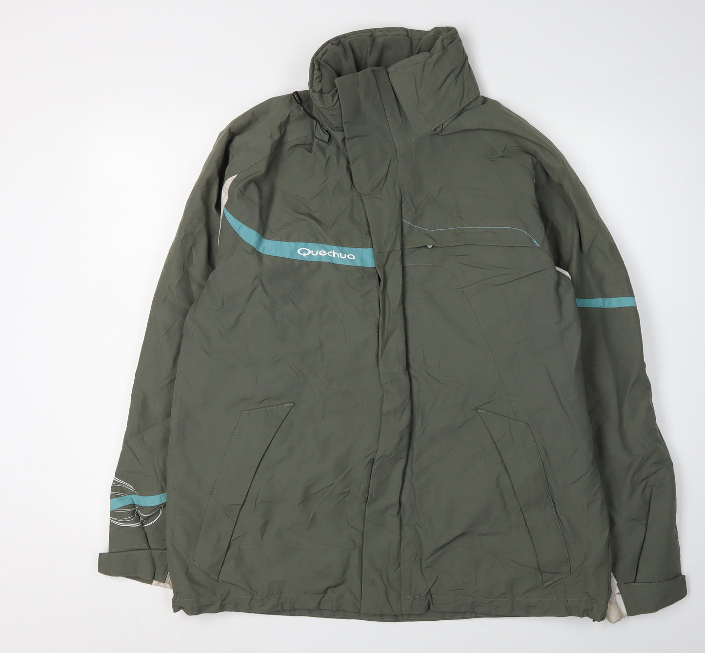 Quechua Men's Green Parka Jacket, M, Full Zip