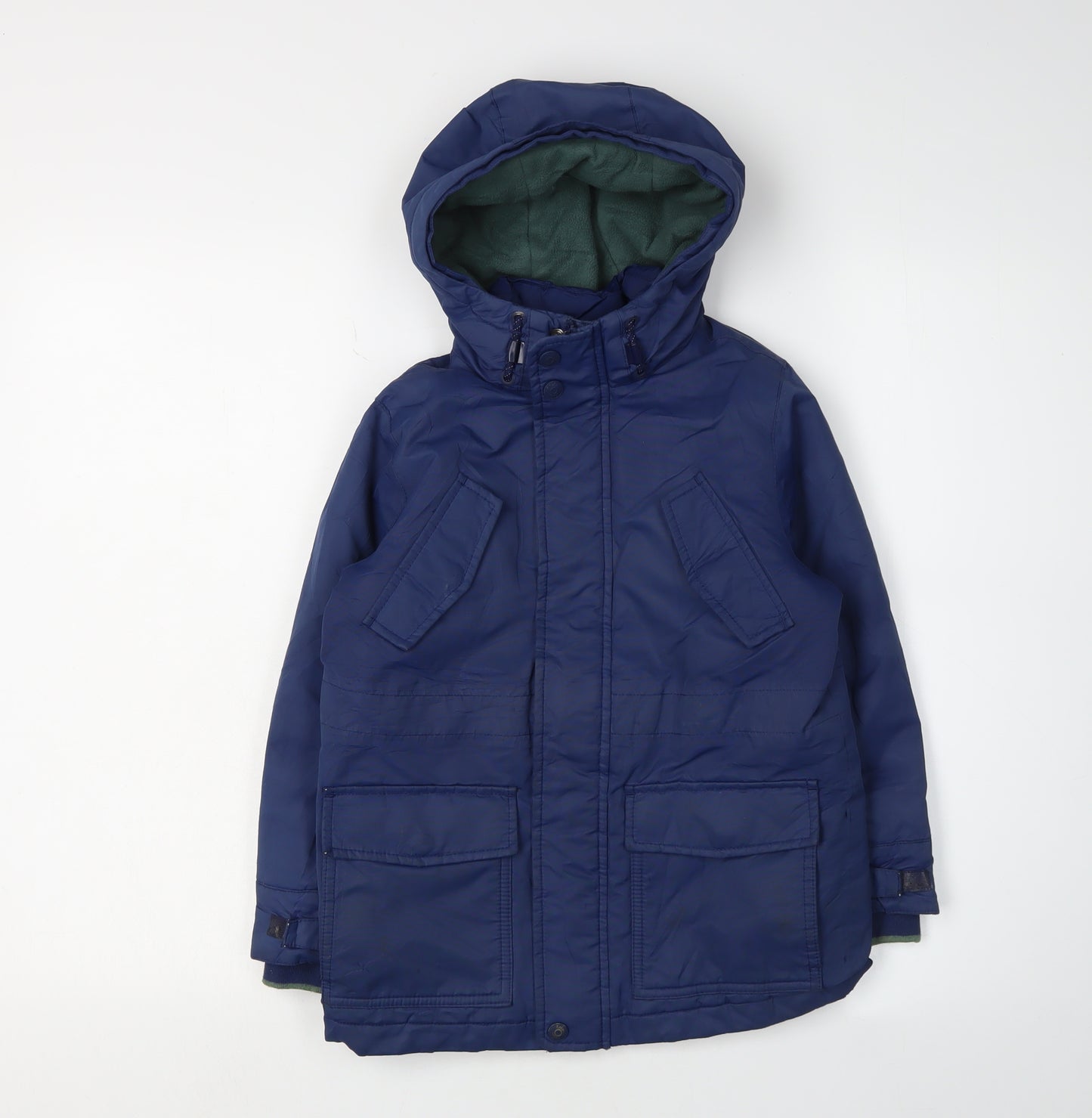 Boden Boys Blue Parka Coat, 6-7 Years, Hooded, Lined