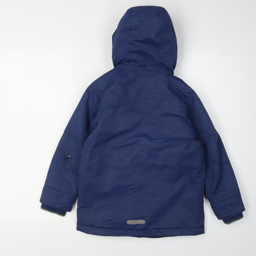 Boden Boys Blue Parka Coat, 6-7 Years, Hooded, Lined