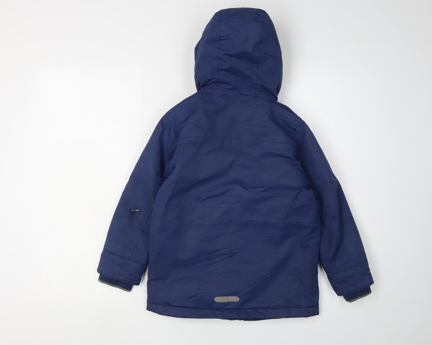 Boden Boys Blue Parka Coat, 6-7 Years, Hooded, Lined