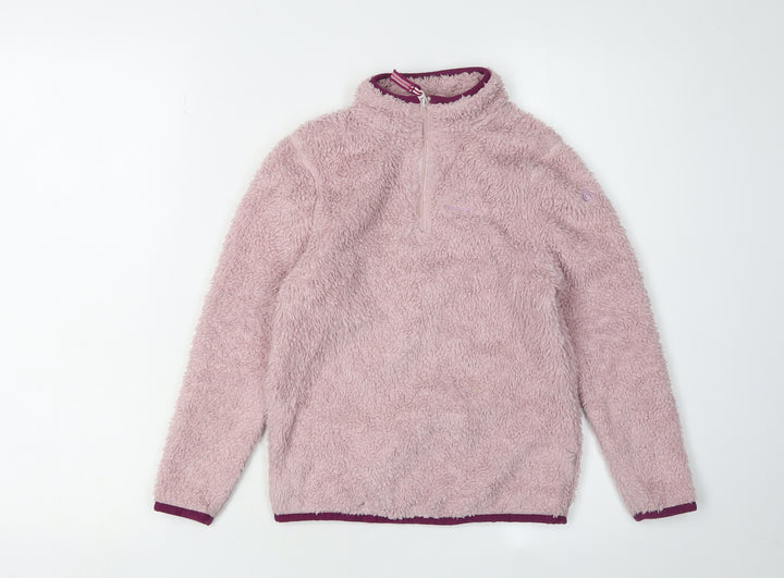 Craghoppers Girls Pink Fleece 1/4 Zip Sweatshirt 7 Plus