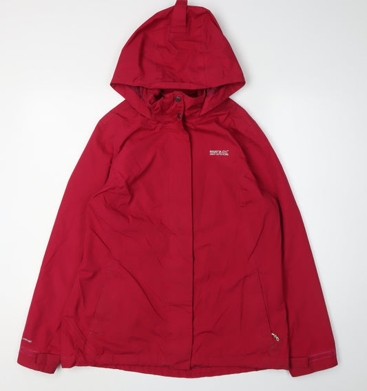 Regatta Women's Red Waterproof Hooded Jacket Size 14