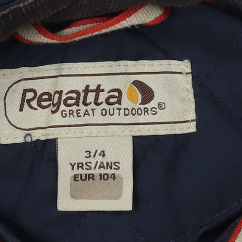 Regatta Boys Blue Quilted Jacket 3-4 Years Winter Coat