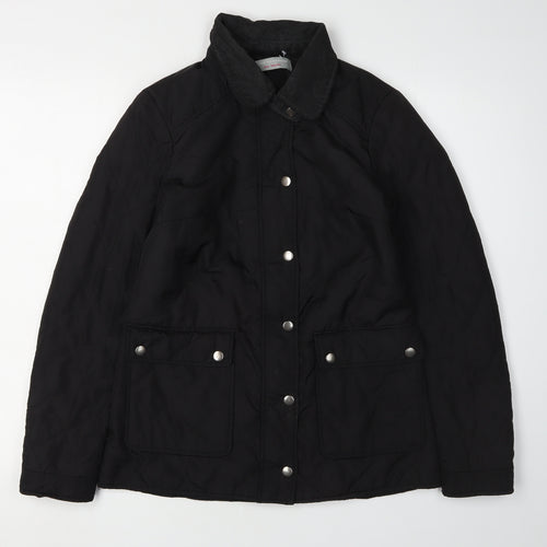 Dorothy Perkins Women's Black Quilted Jacket Size 8