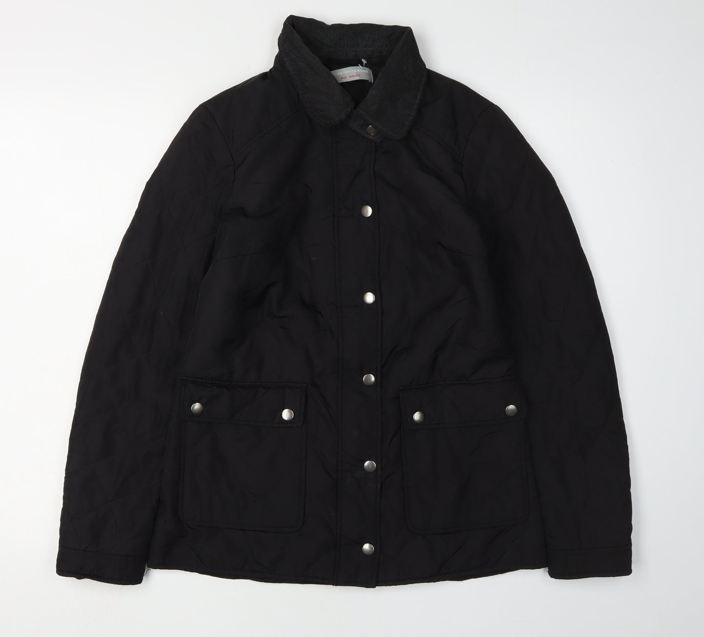 Dorothy Perkins Women's Black Quilted Jacket Size 8