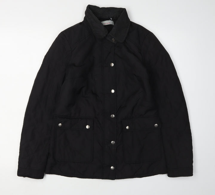 Dorothy Perkins Women's Black Quilted Jacket Size 8