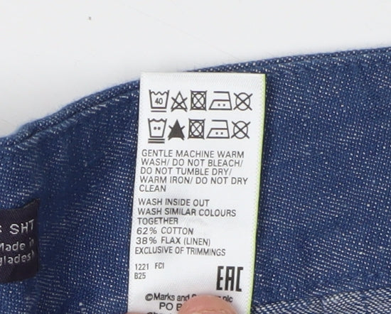 Marks and Spencer Women's Wide-Leg Blue Jeans Size 8