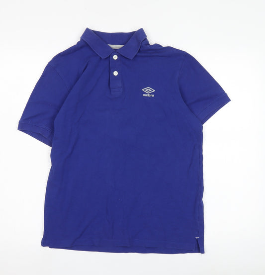 Umbro Men's Blue Polo Shirt, Medium, Collared, Logo