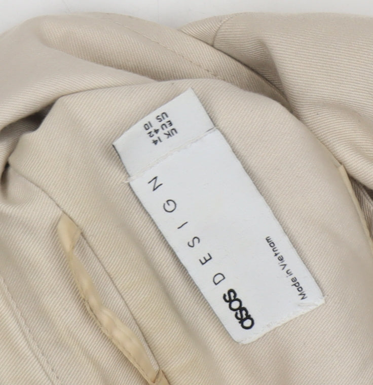 ASOS DESIGN Women's Beige Trench Coat Size 14
