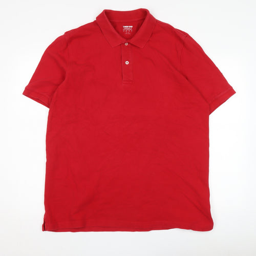 Lands' End Men's Red Polo Shirt Size L Regular Fit
