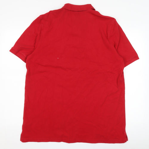 Lands' End Men's Red Polo Shirt Size L Regular Fit