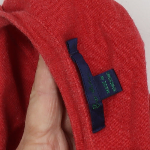 Eddie Bauer Women's Red Cardigan V-Neck Jumper M