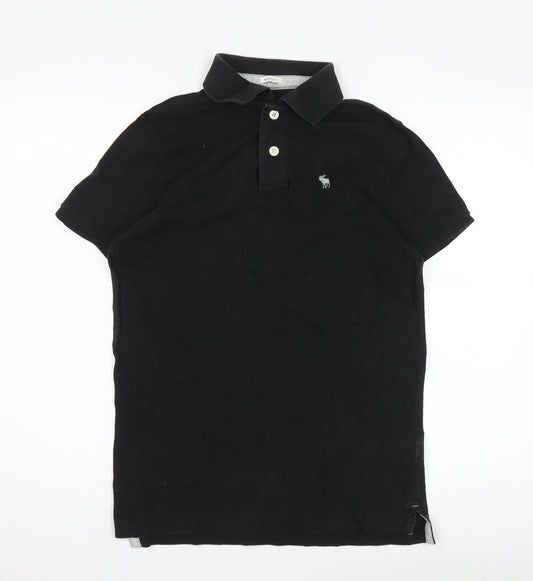 Abercrombie Men's Black Medium Polo Shirt, Short Sleeve