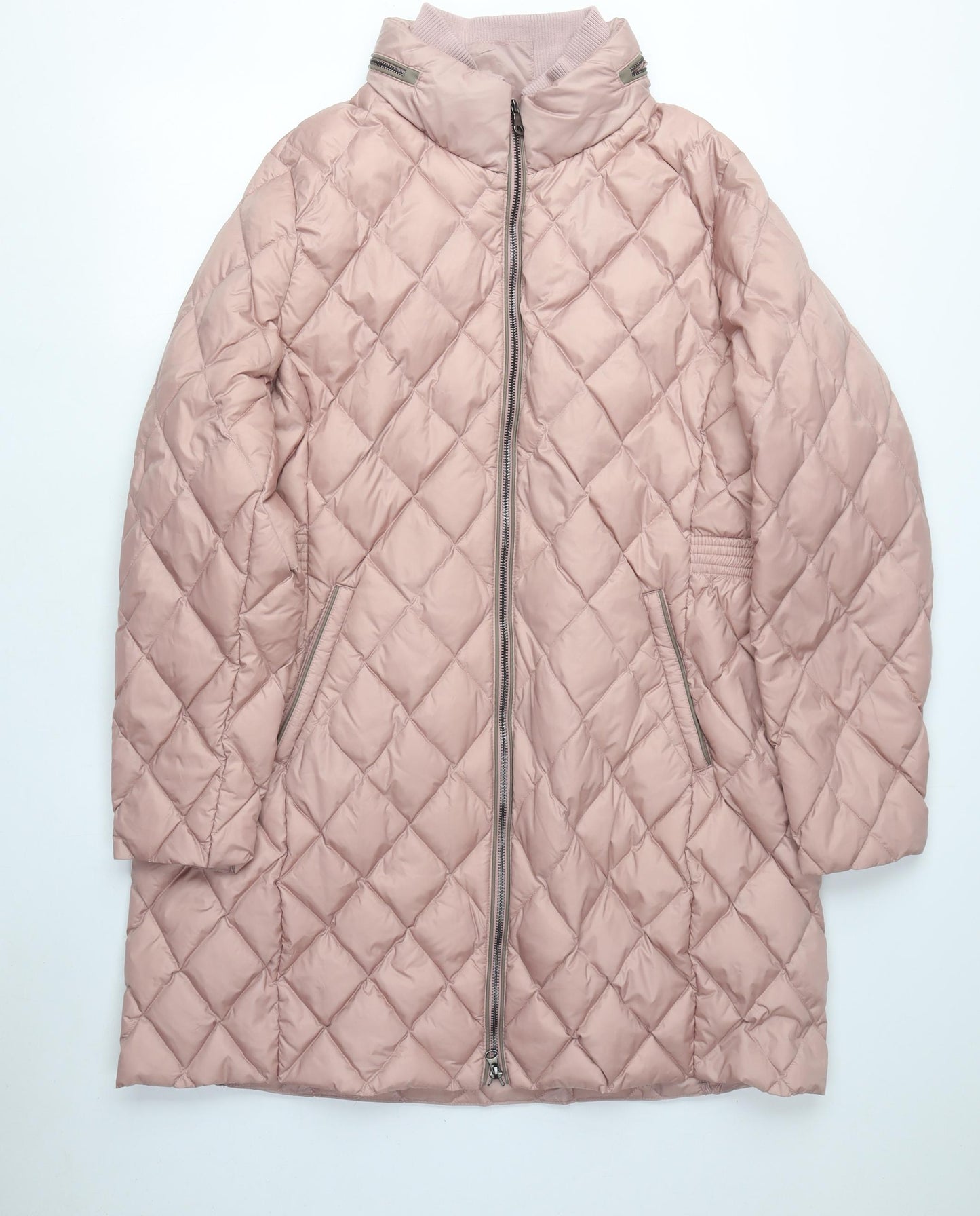Per Una Women's Pink Quilted Mid-Length Coat Size 20