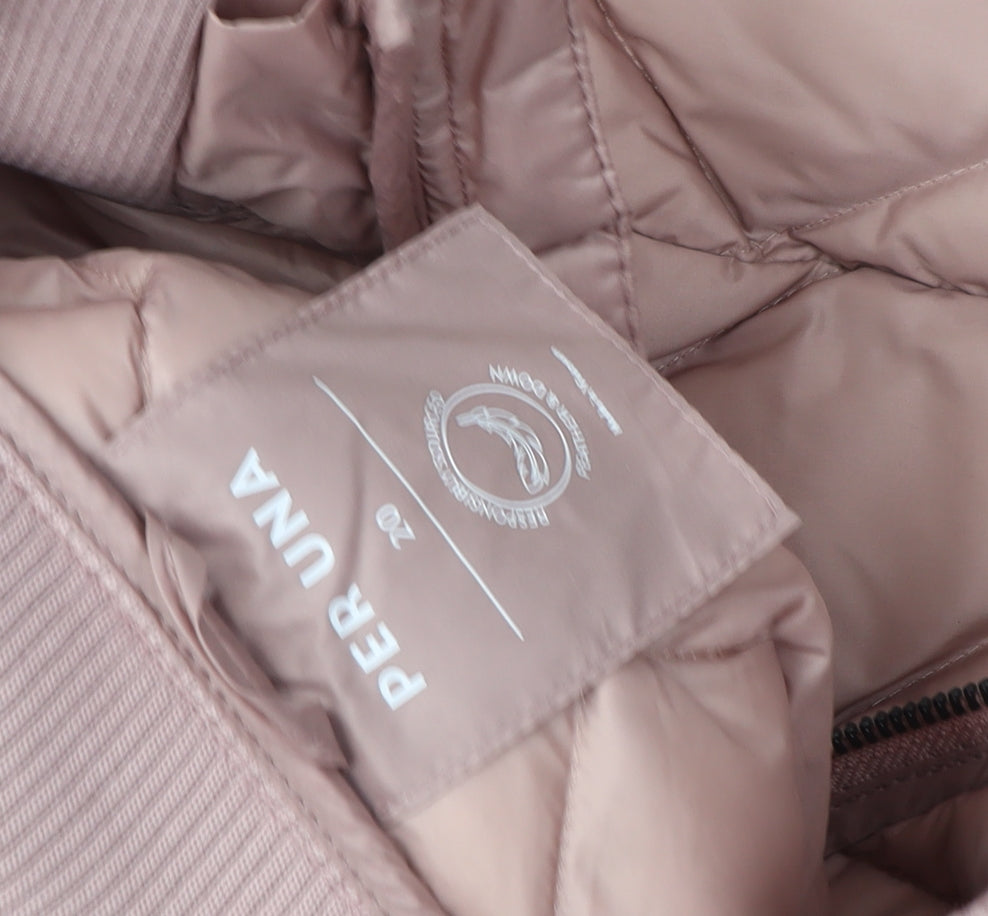 Per Una Women's Pink Quilted Mid-Length Coat Size 20