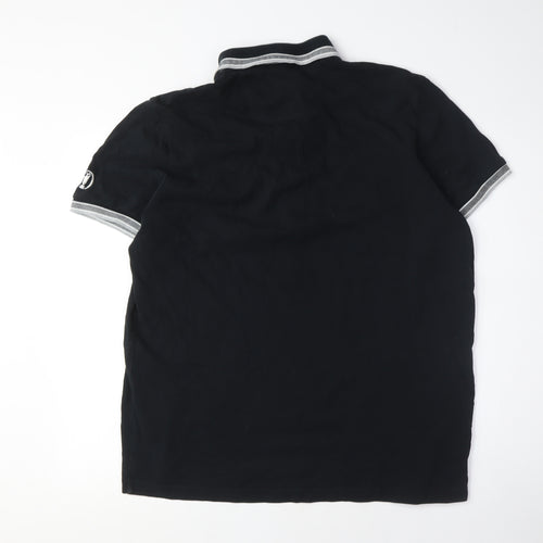 Boss Men's Black Polo Shirt, Size L, Short Sleeve, Logo Accent
