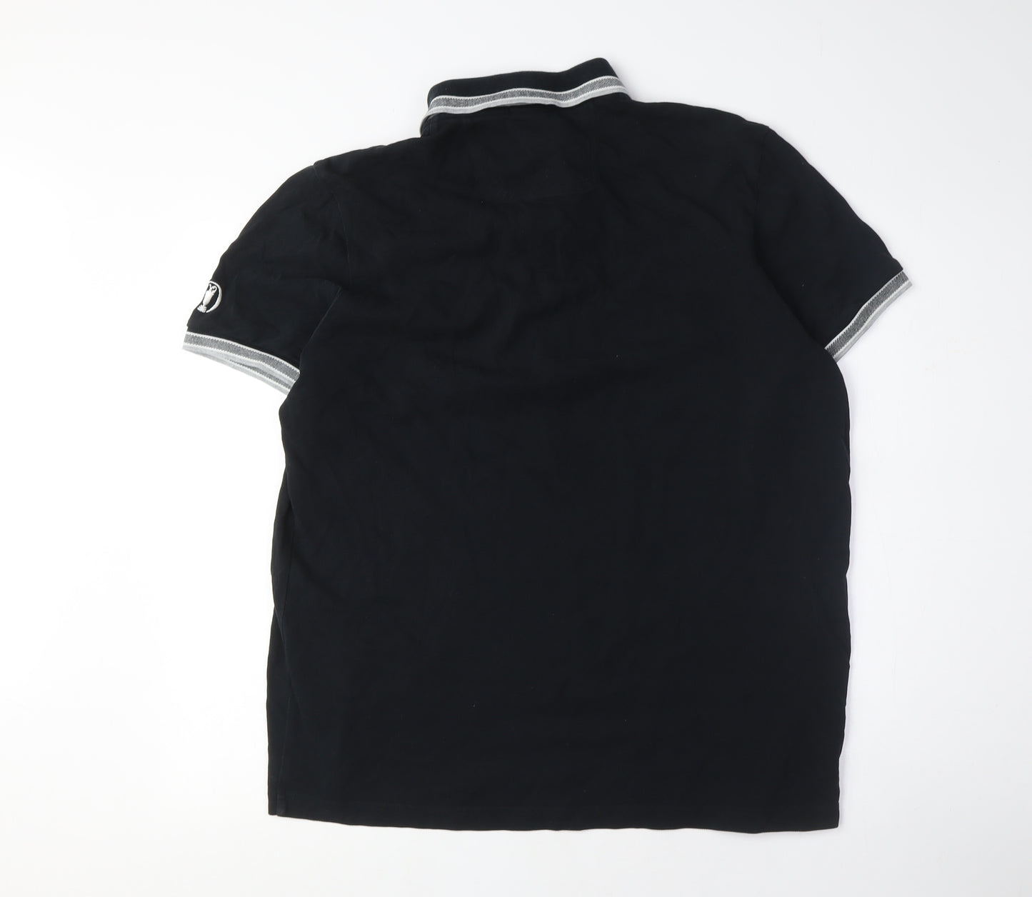 Boss Men's Black Polo Shirt, Size L, Short Sleeve, Logo Accent