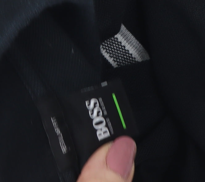 Boss Men's Black Polo Shirt, Size L, Short Sleeve, Logo Accent