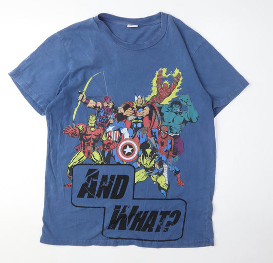 Marvel Comics Men’s Blue Graphic Print T-Shirt S