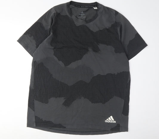 Adidas Men's Black Camouflage T-Shirt, Size M